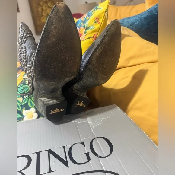 Old Gringo Belinda 18” distressed black cowboy western boots - Picture 3 of 10